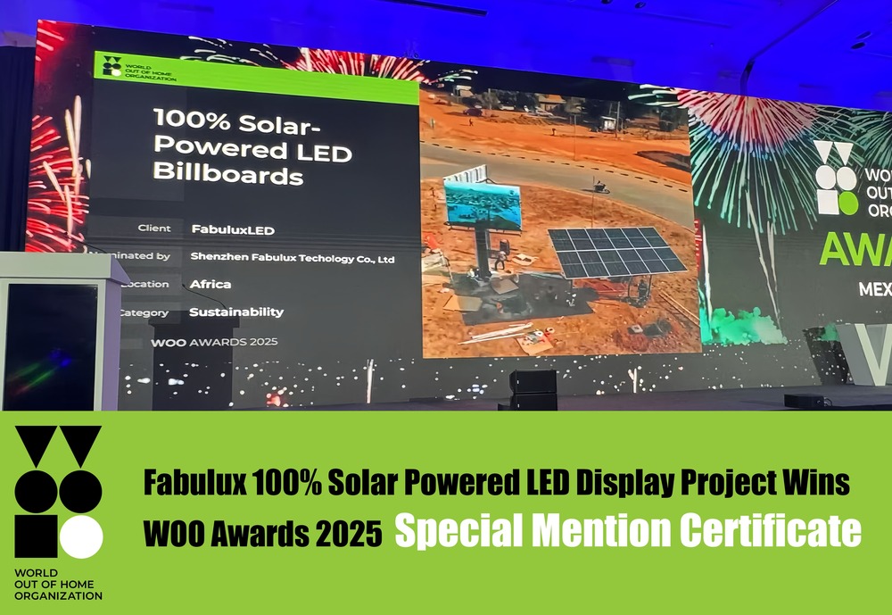 Solar-powered LED display in remote regions