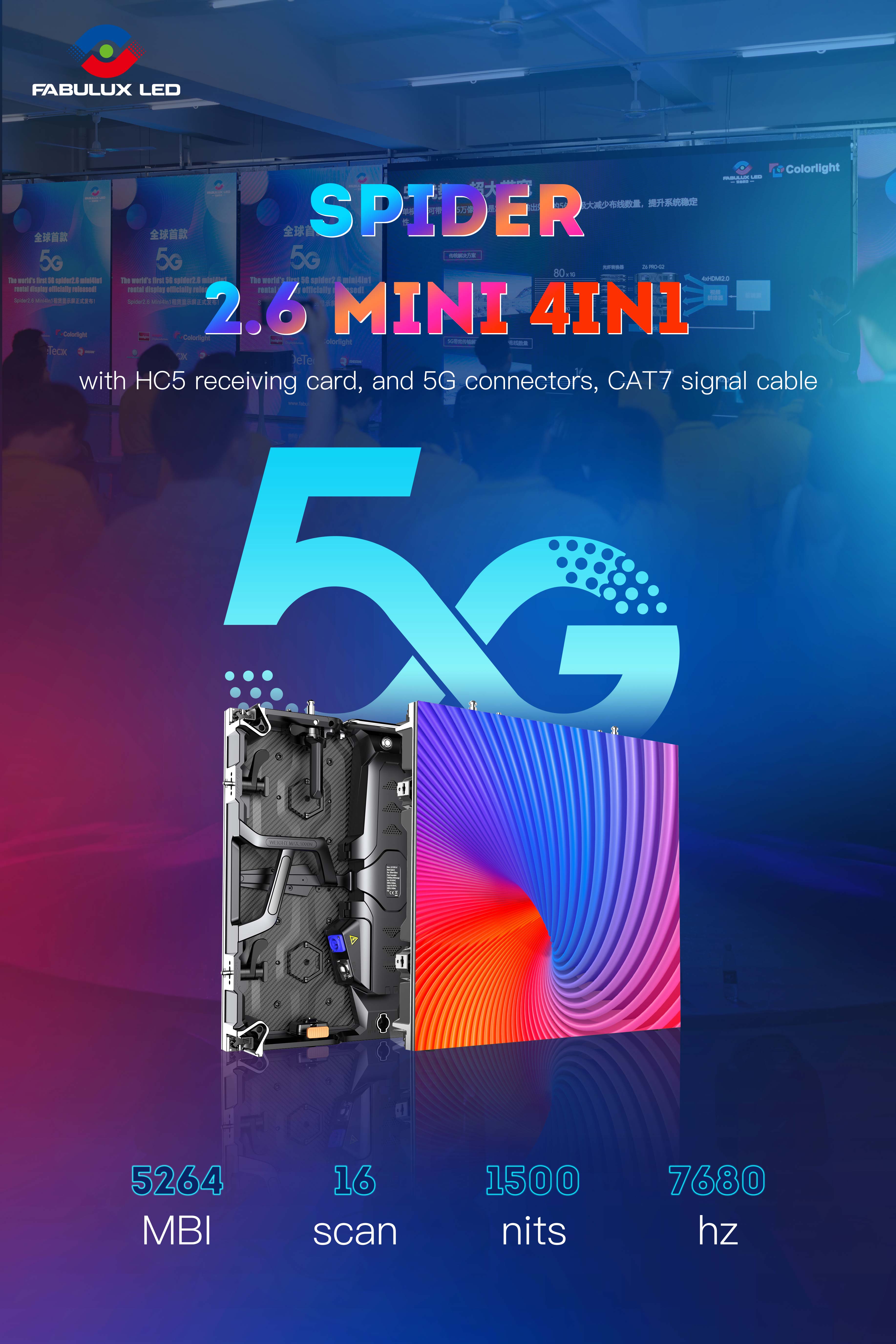 Fabulux Spider Mini 4-in-1 rental LED display setup