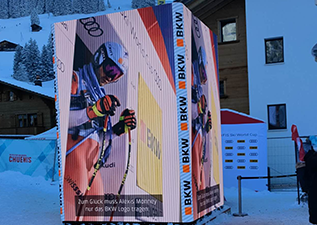 Switzerland, Adelboden FIS Ski World Cup Outdoor 3D Cube LED Display